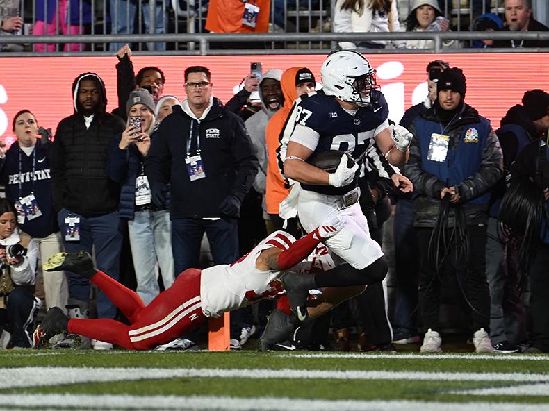 Player scoring touchdown