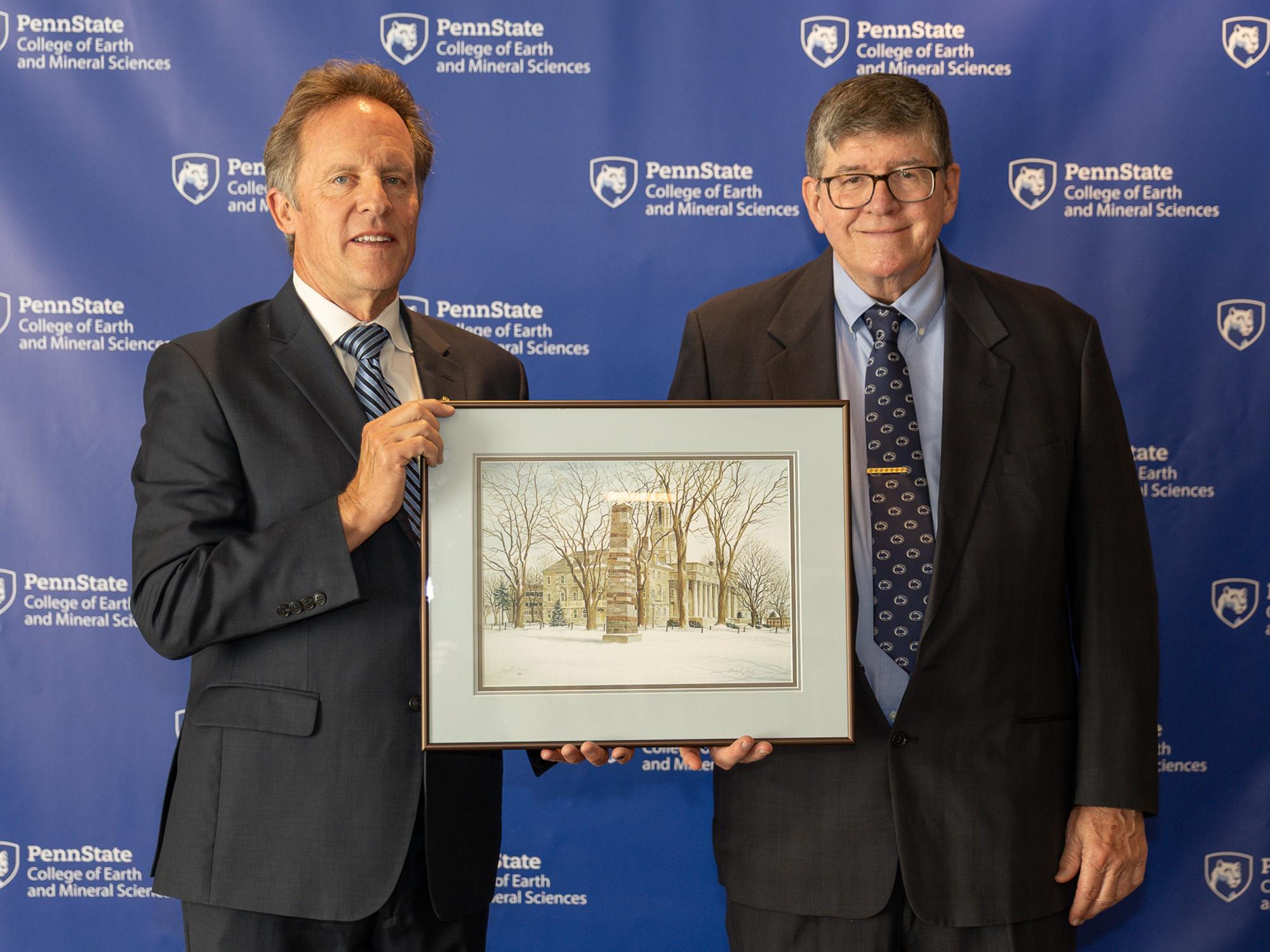 Bob Myers inducted into the Obelisk Society by Dean Lee Kump
