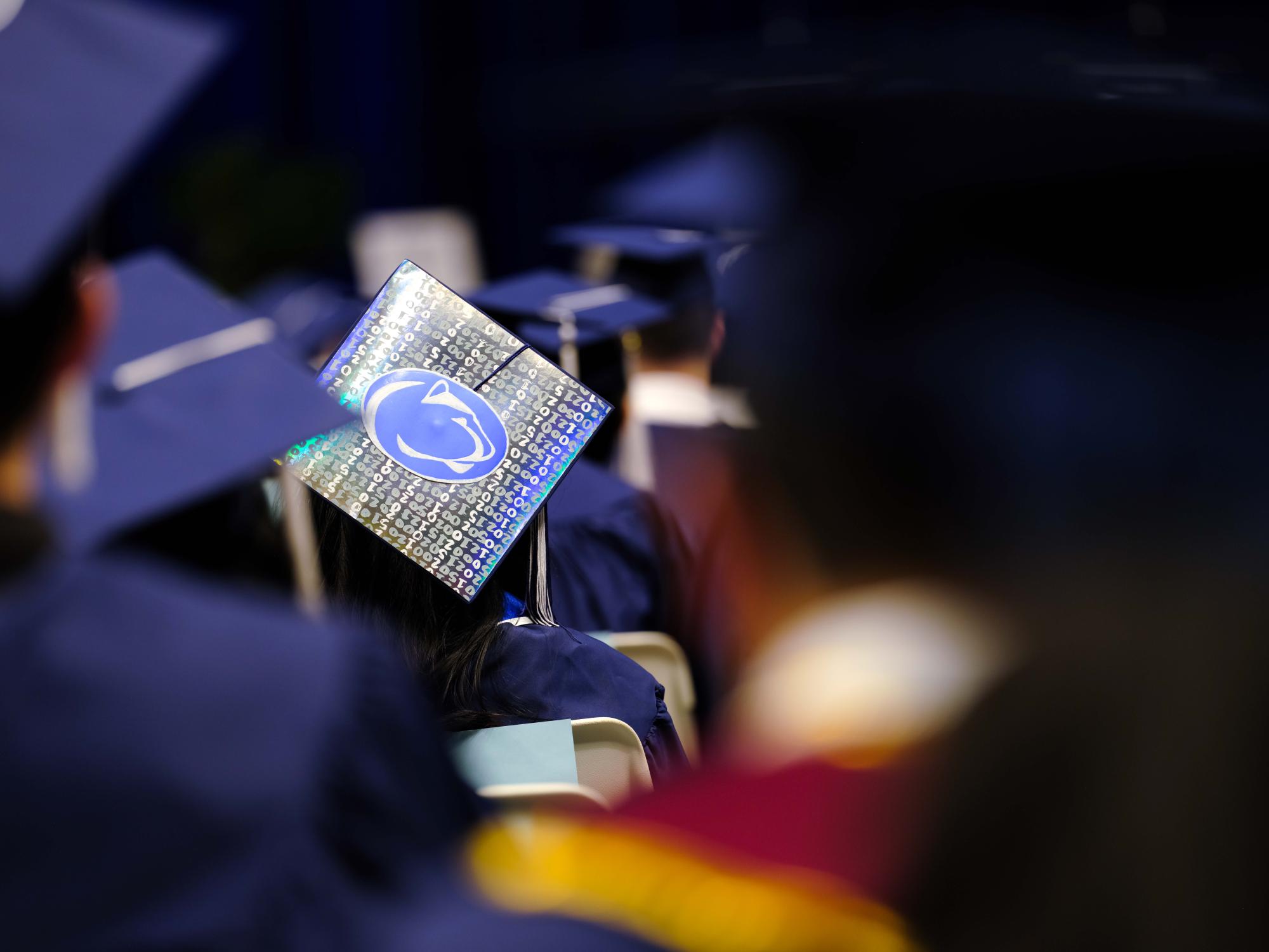 A decorated commencement cap