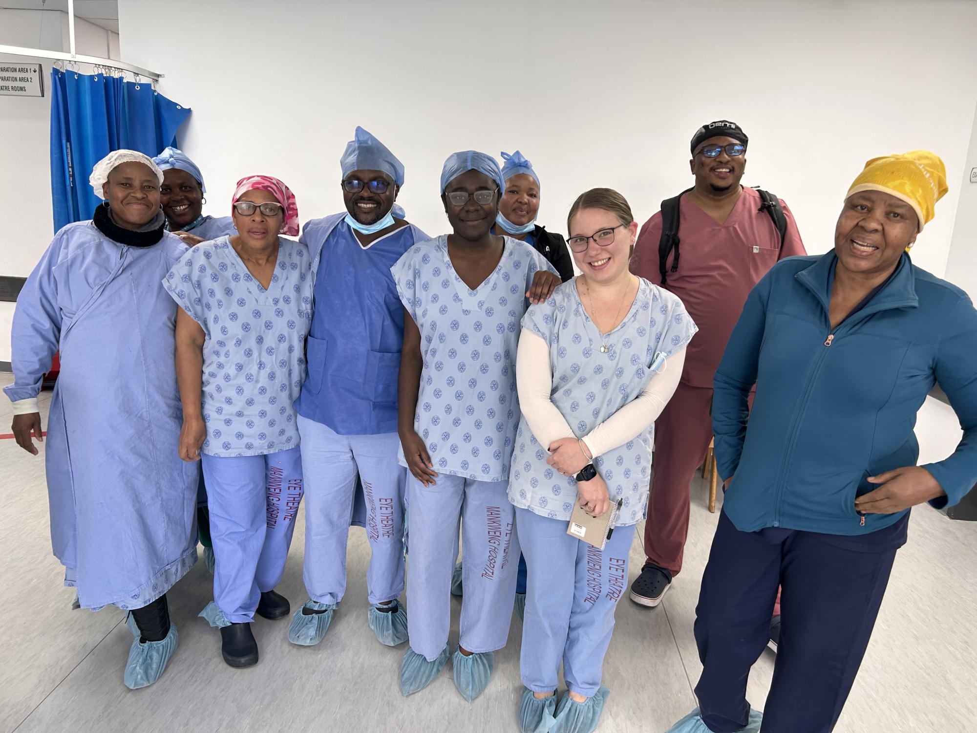 Penn State students with South African medical workers 