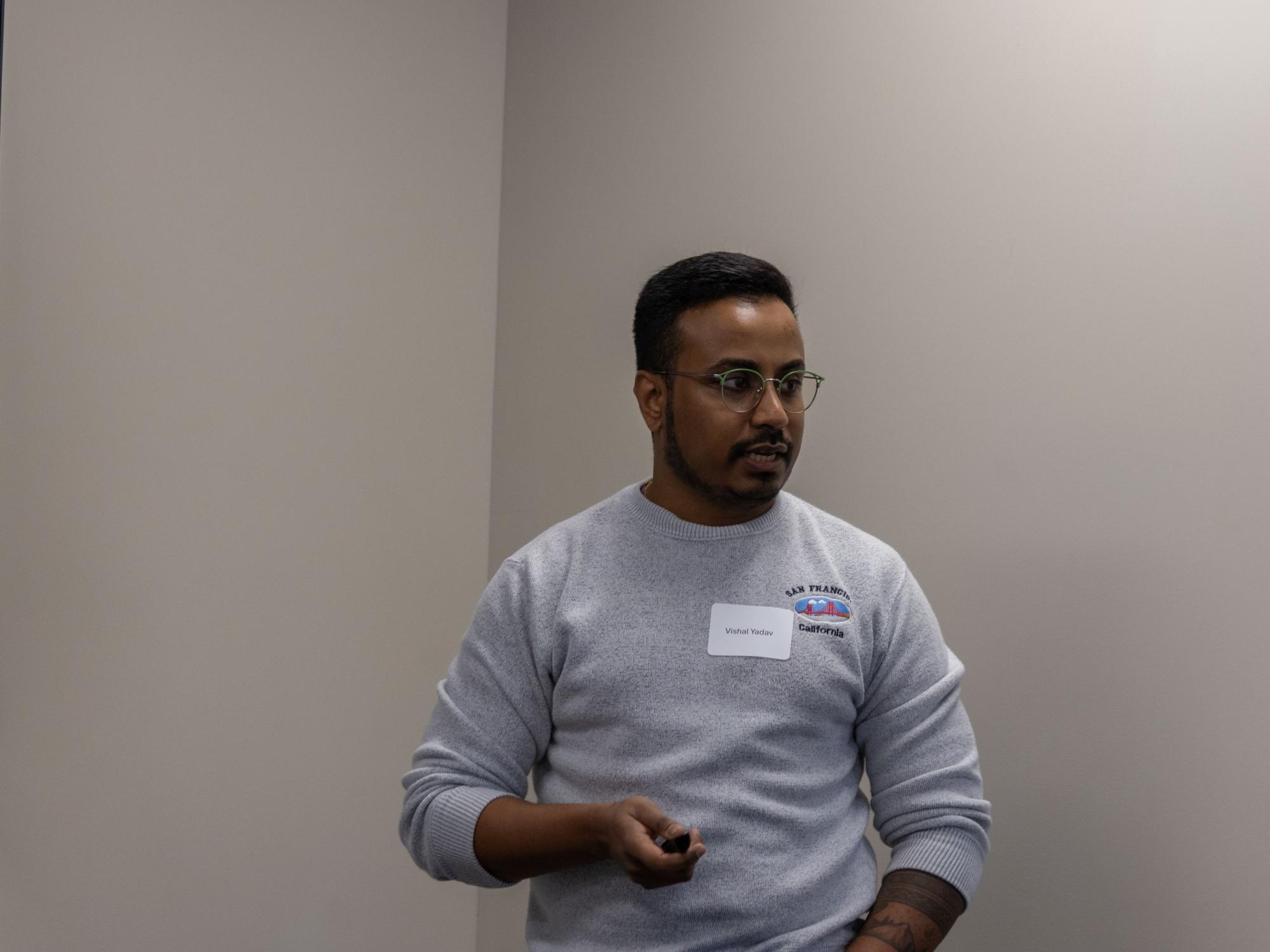Vibhav Pal presenting at the Eberly Research Showcase.