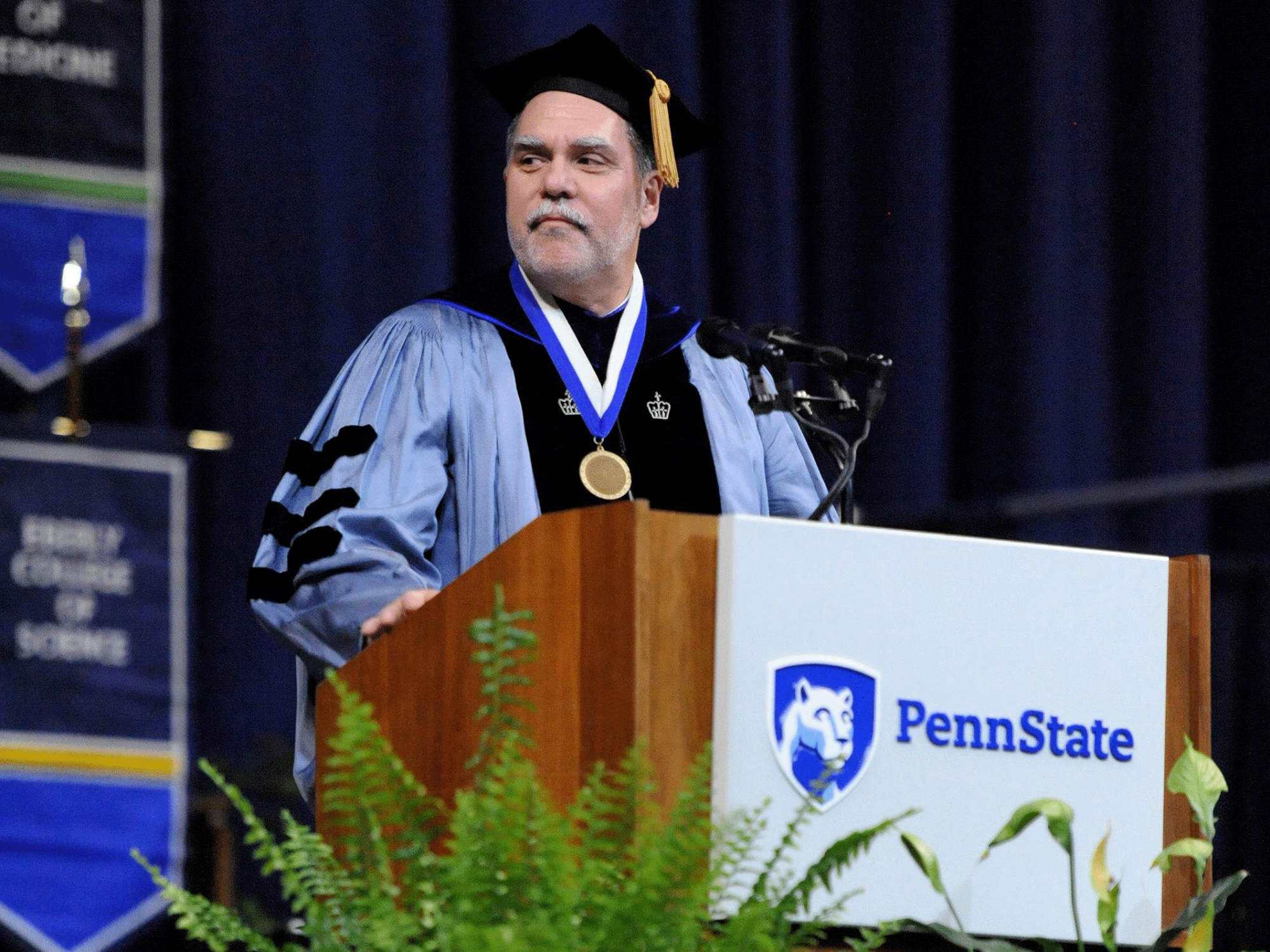 Michael Verderame speaking at the fall 2019 Fox Graduate School commencement