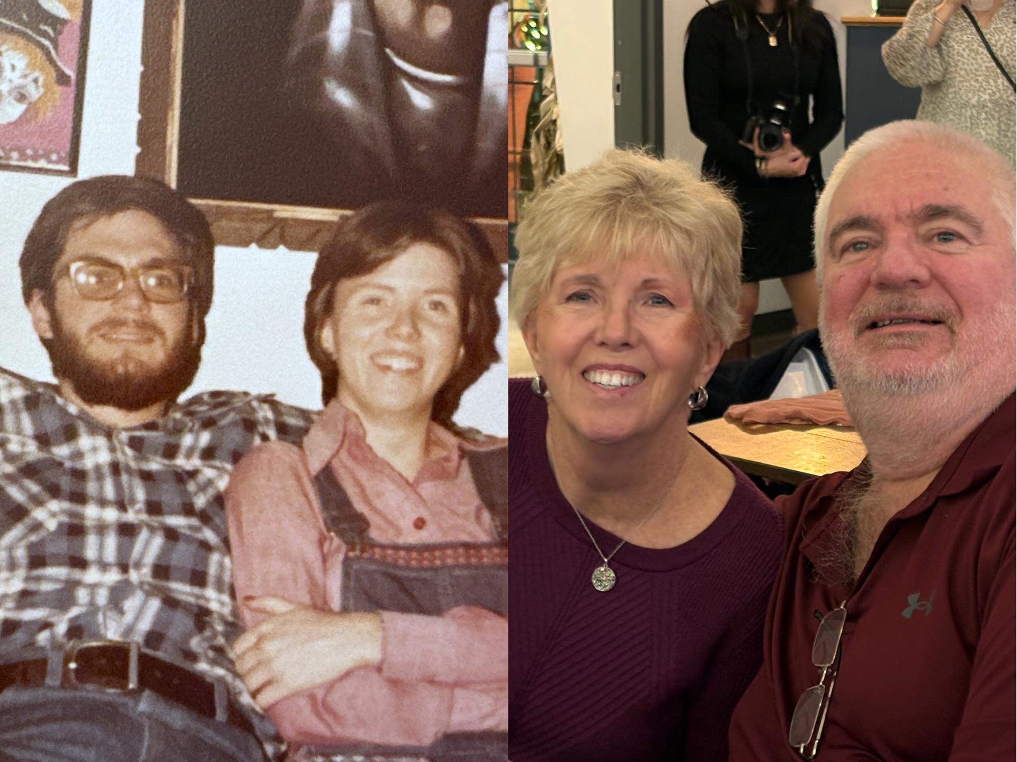 Then and now photos of Jonna and Jay Eiser