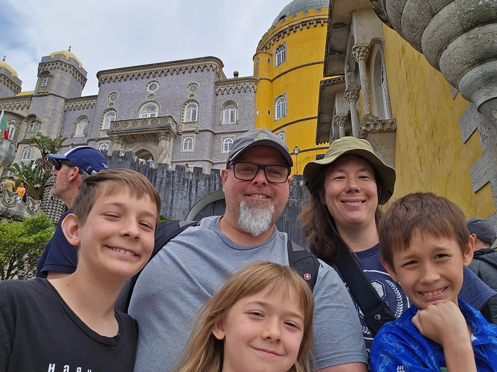 Renee Flasher and her family during her Fulbright experience in Portugal
