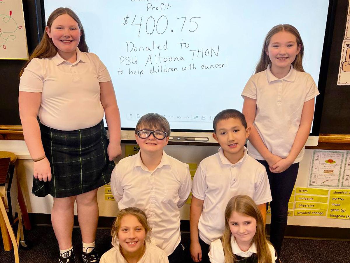 Tyrone elementary students donate holiday store profits to Altoona THON group 