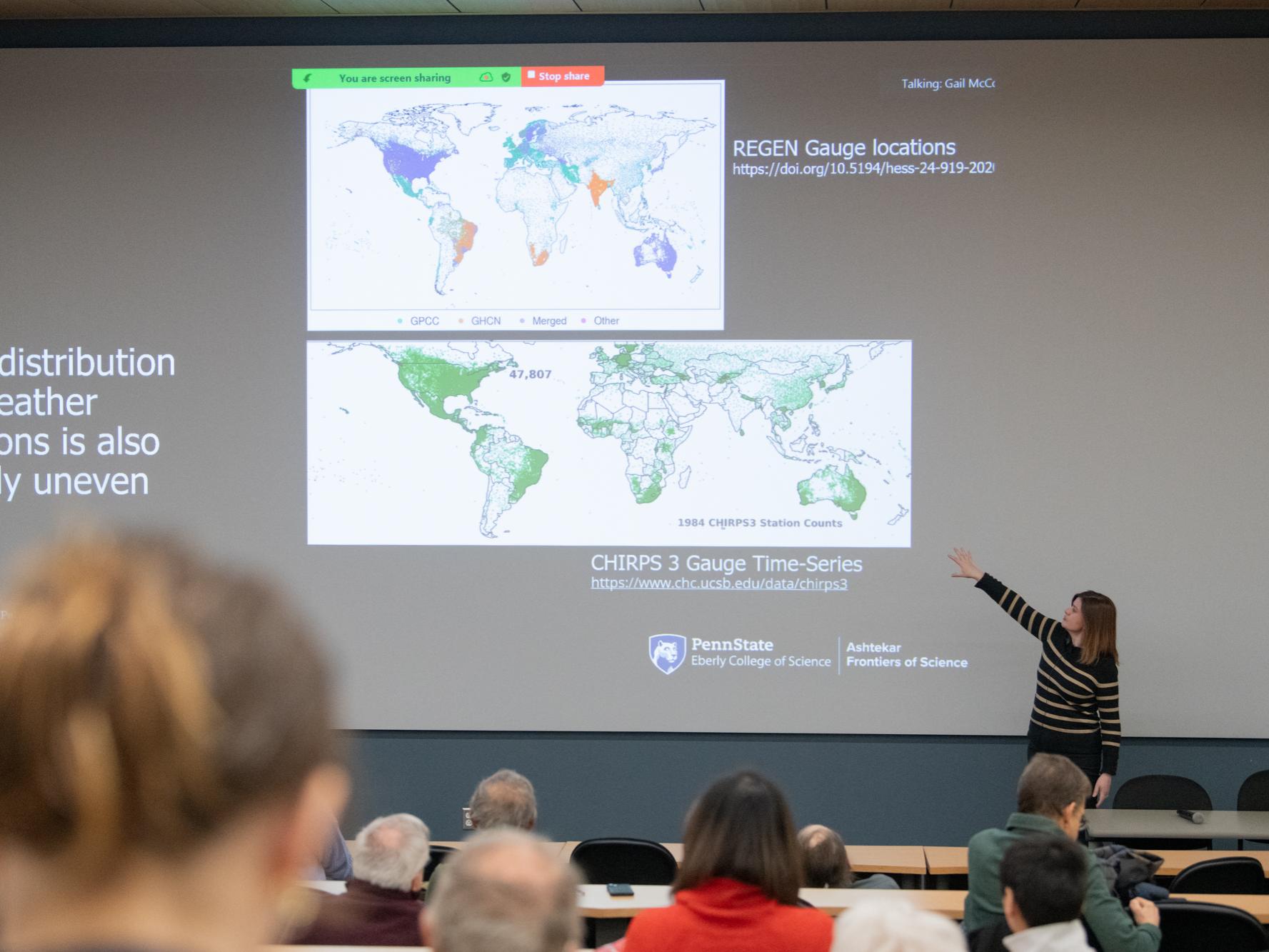 Helen Greatrex presenting at the Ashtekar Frontiers of Science lecture series.