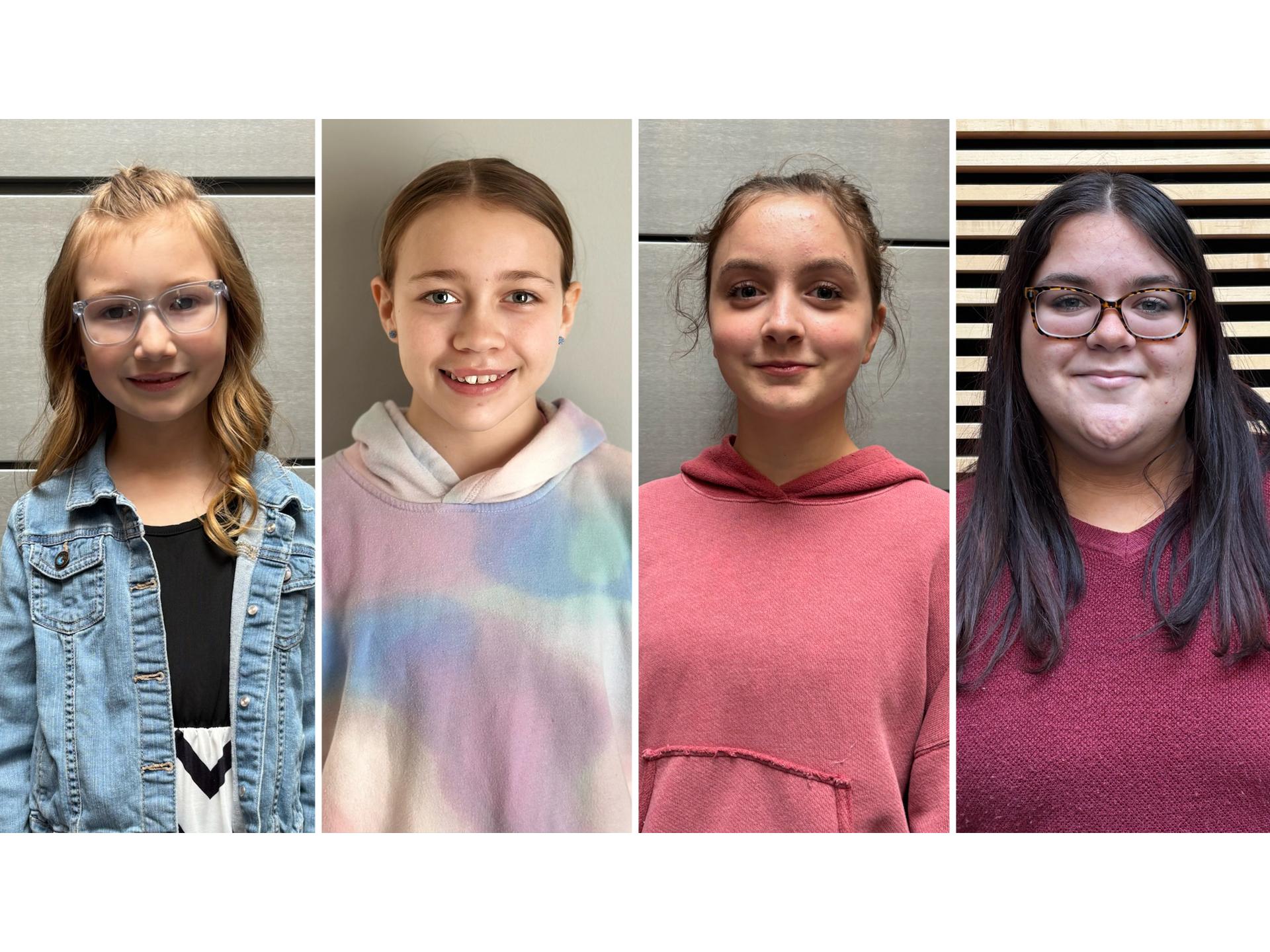Photos of four students side by side