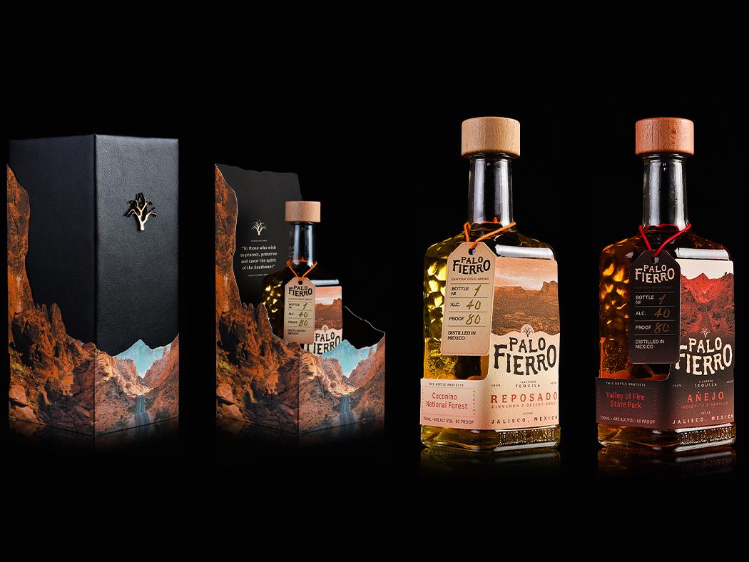 Packaging design for Palo Fierro tequila. 