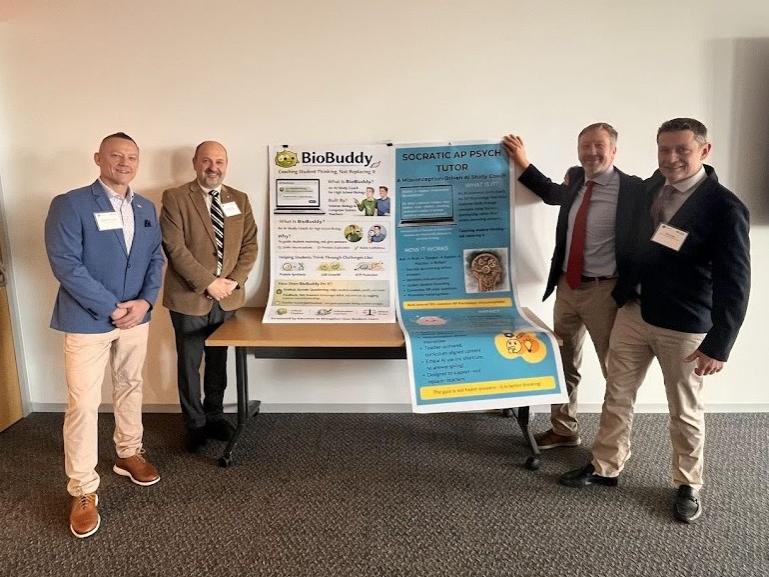 Wyomissing Area High School teachers are pictured with their research poster.