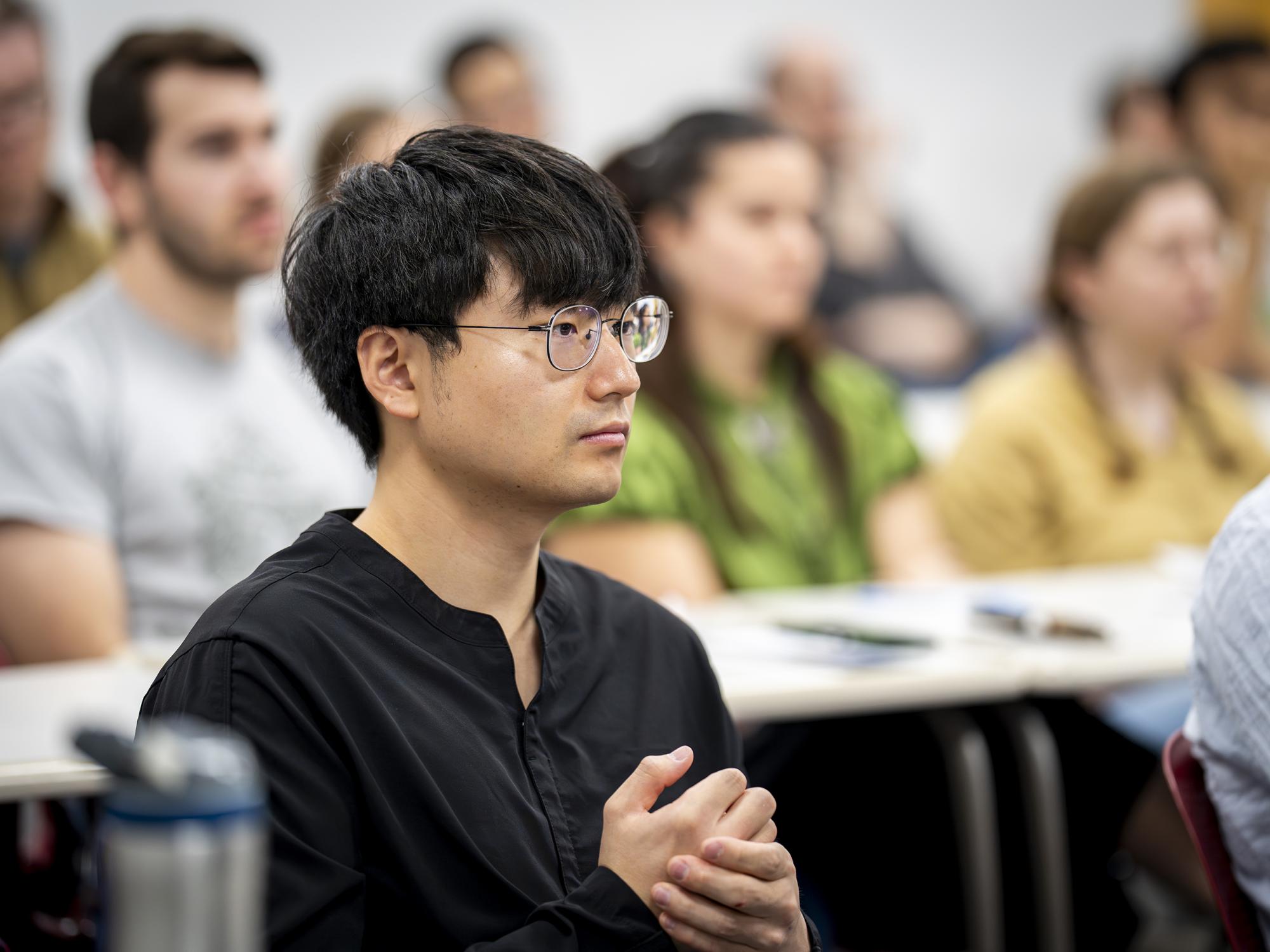 Attendees listen to a Distinguished Lecture in Life Sciences presentation. April 24, 2026