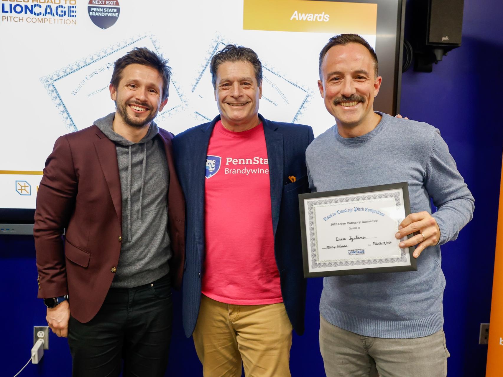 Nic Esposito, Tony and Nic's business partner, who won second place for their company Circa Systems