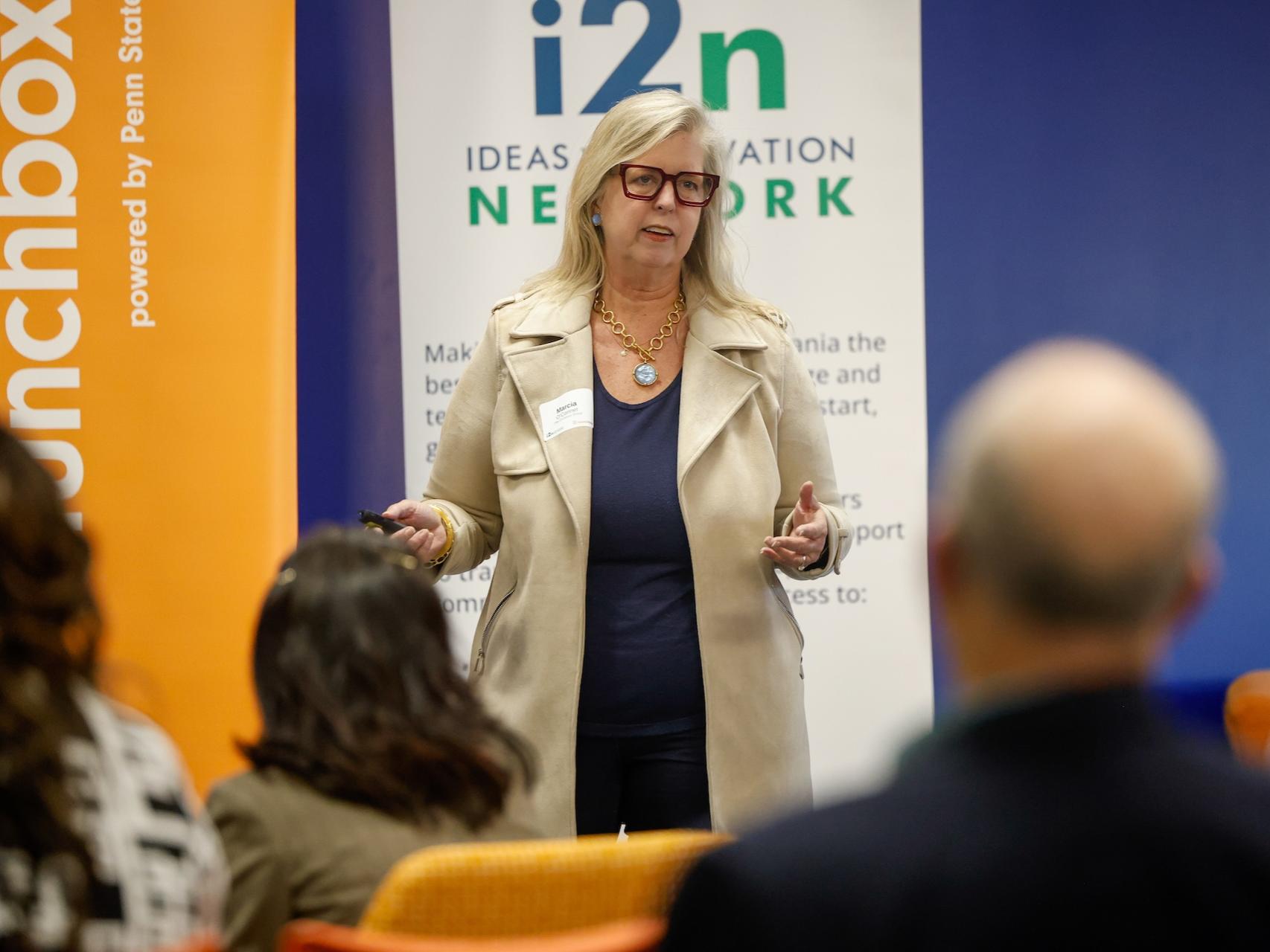 Marcia O'Connor giving keynote address