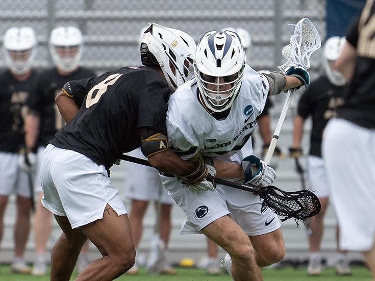 Player works against defender