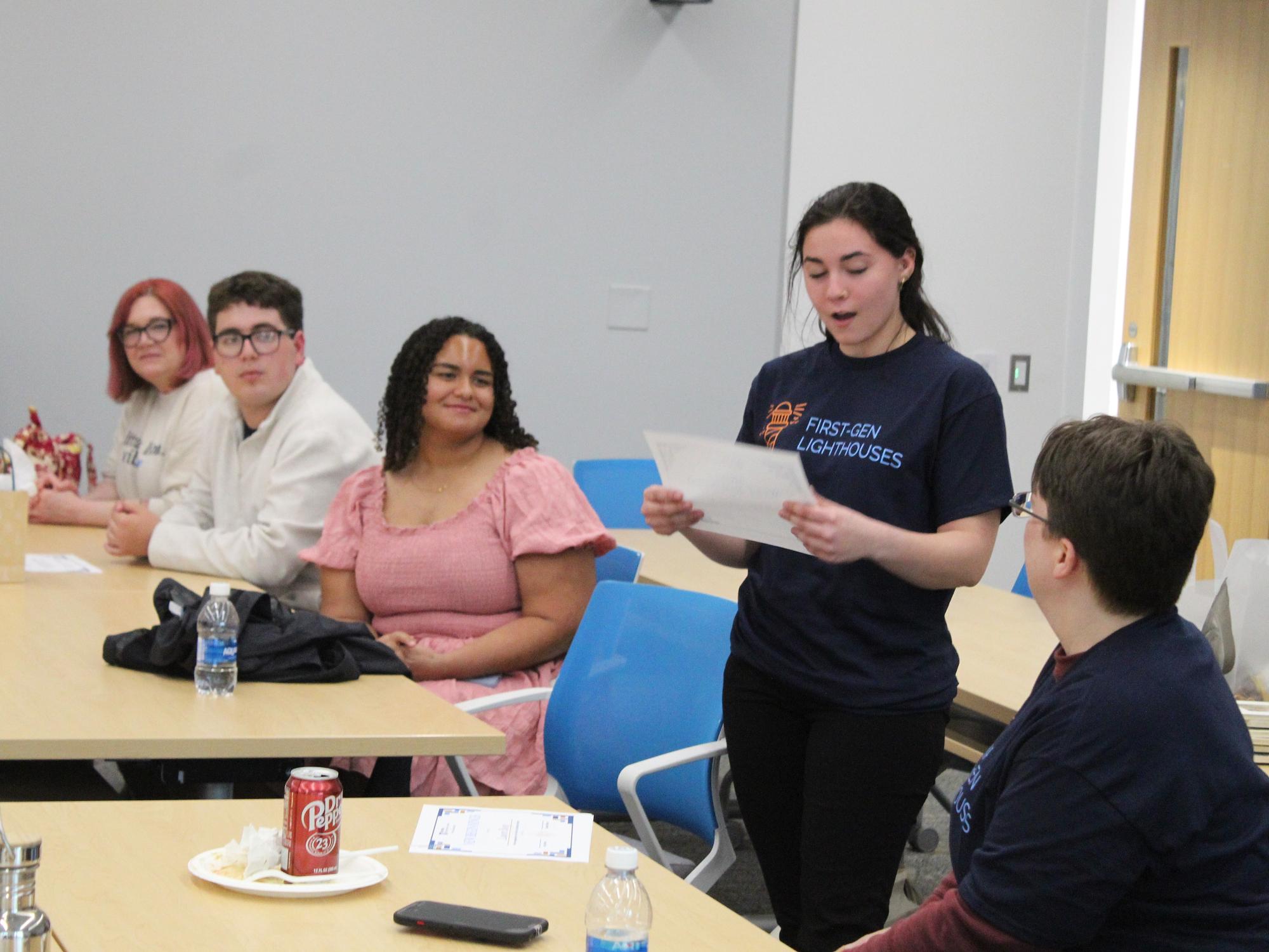 Students participate in a luncheon for the Lighthouse program.