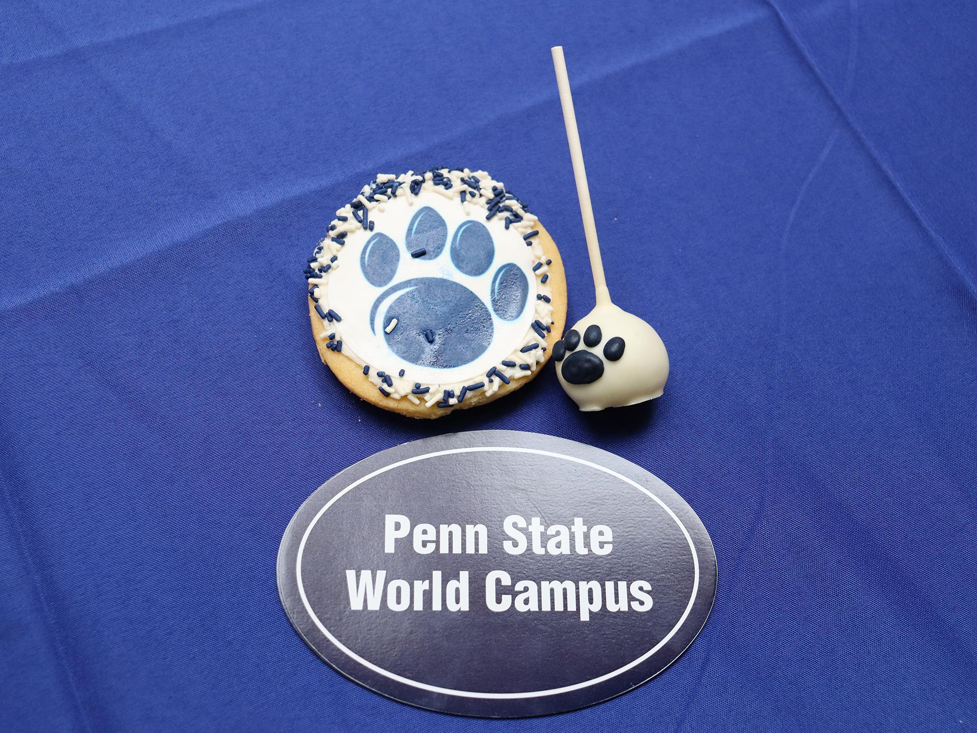 Baked goods and a Penn State World Campus magnet.