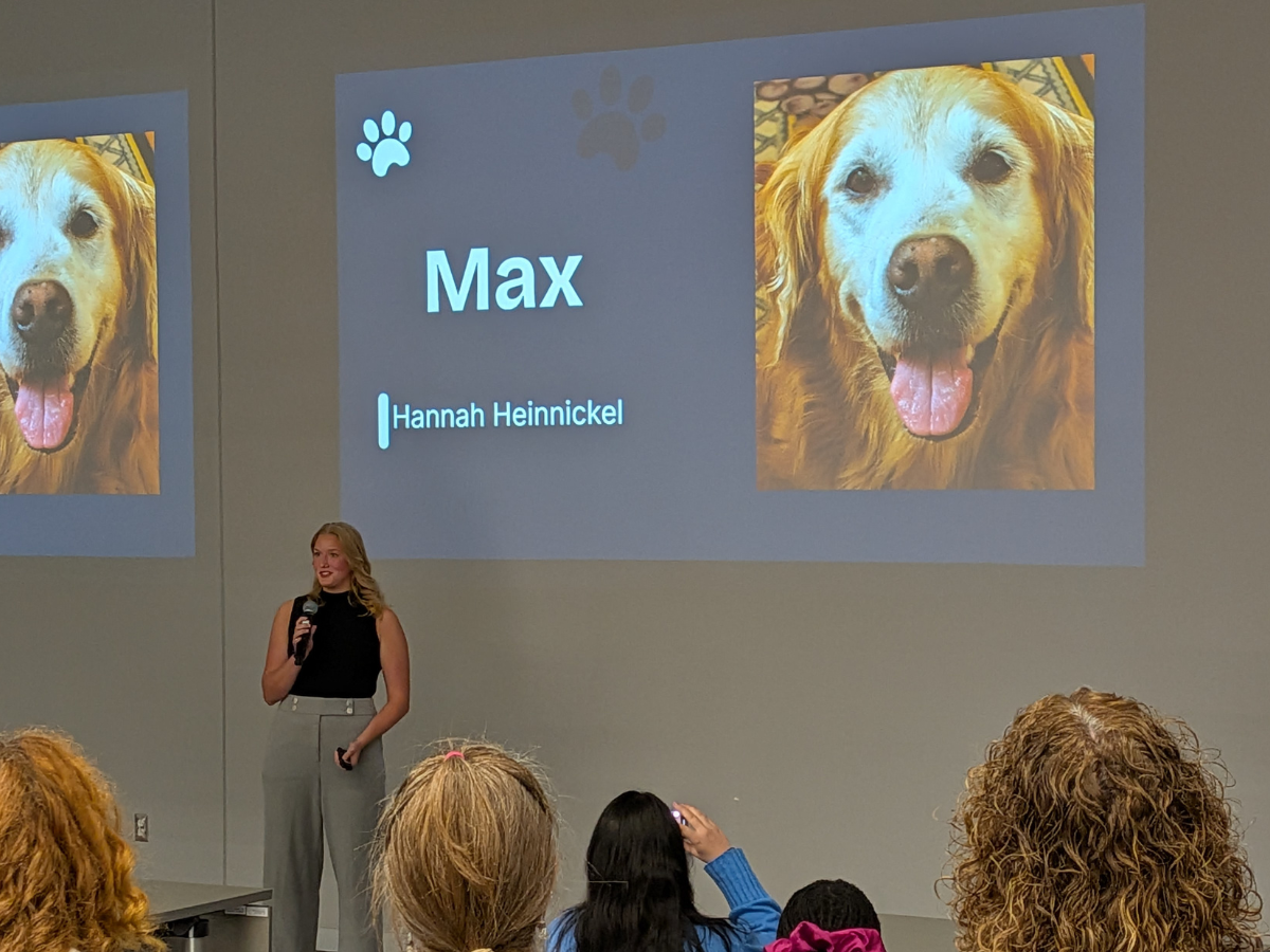 Hannah Heinnickel presenting her case study