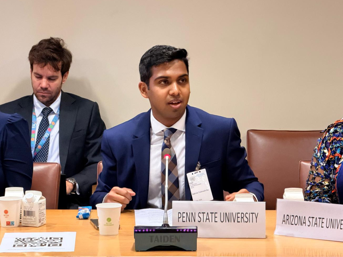 Penn State student presents ag tech startup at United Nations forum