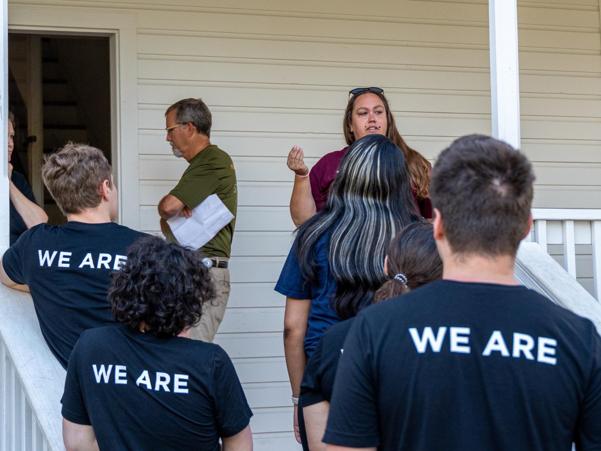 Penn State York students participate in a leadership and team-building activity.