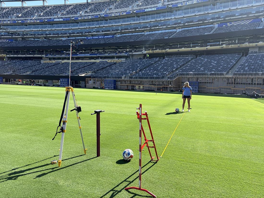 intern working on field