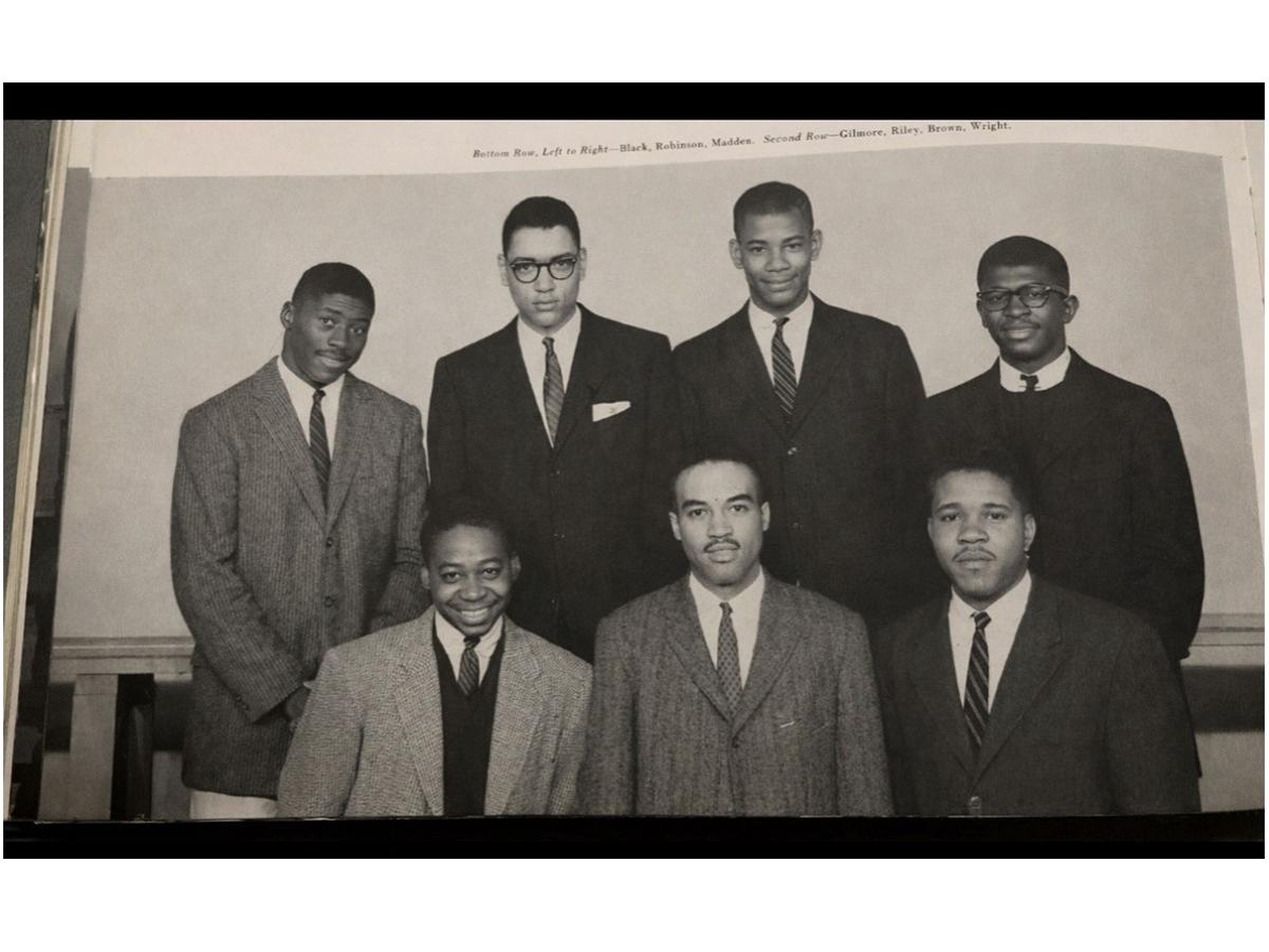 John Robinson, second from left in the front row, seen here in his fraternity photo during his time as a Penn State student
