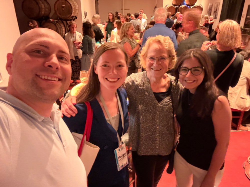 Barbara Rolls is pictured with three of her grad students at a convention