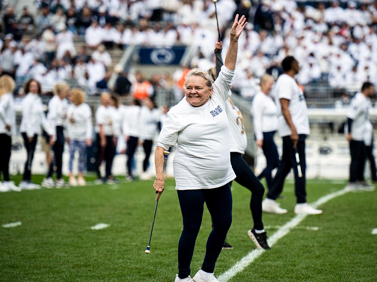 Older woman twirling