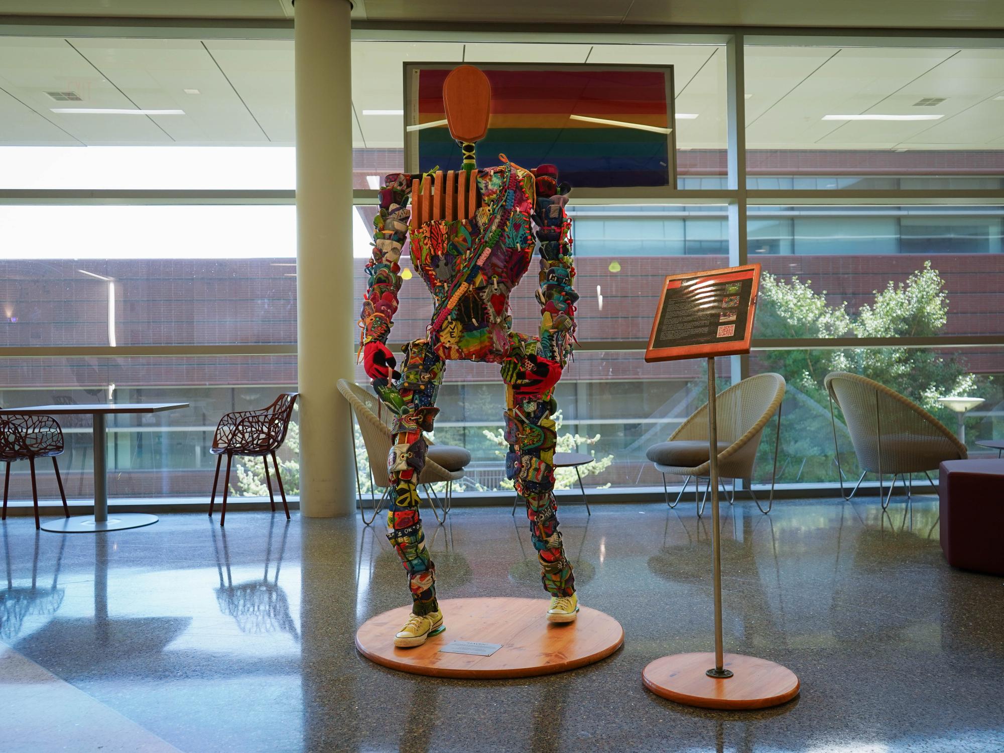HAVEN, the Stomper Project statue, in the University Health Services lobby
