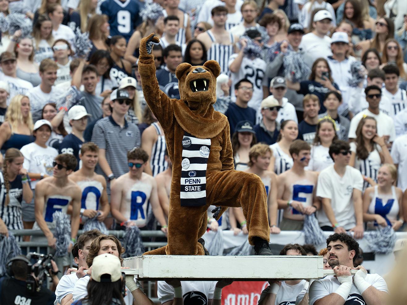 Nittany Lion on platform