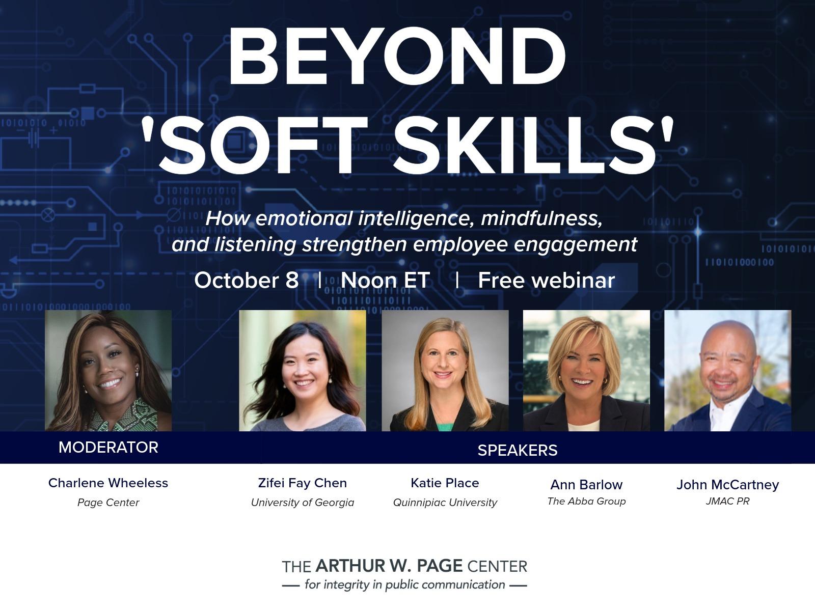 Titled Card: “Beyond ‘soft skills:’ How emotional intelligence, mindfulness, and listening strengthen employee engagement,”
