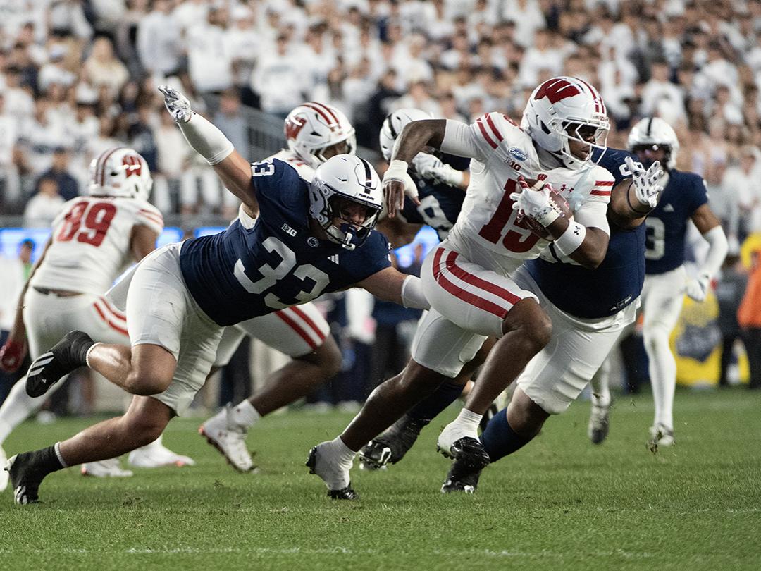 Penn State defender chases running back