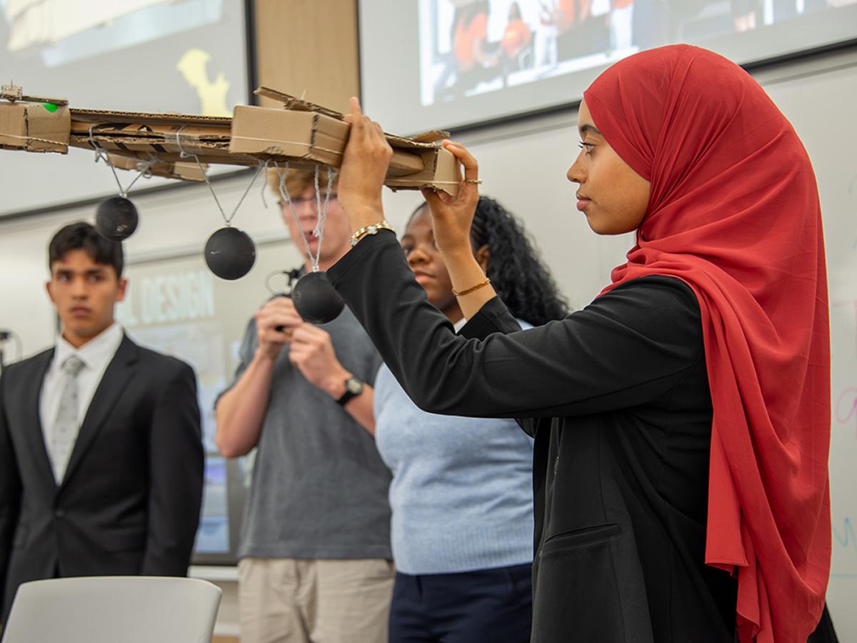 Students present their prototypes during the MEPO design competition