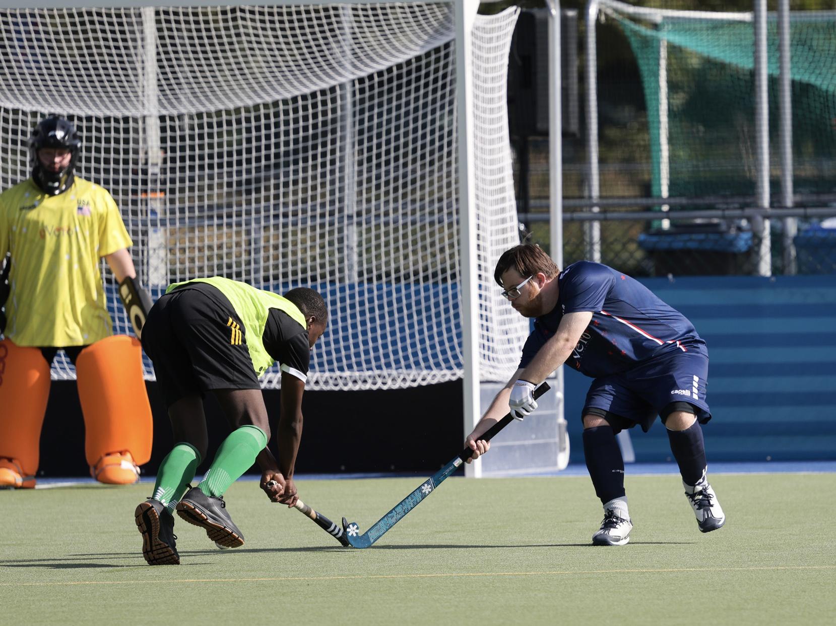 Nate Miller plays field hockey