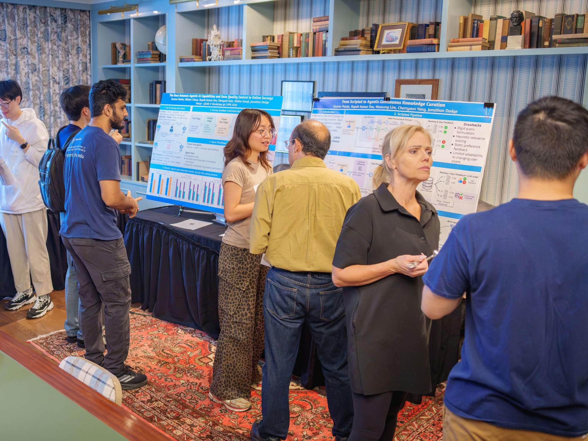 faculty and students at research poster event