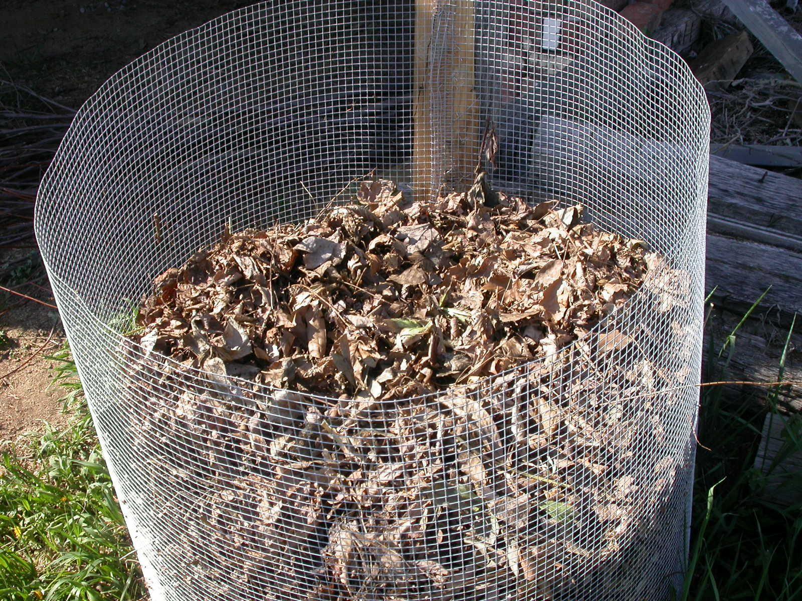 leaf mulch pile bin