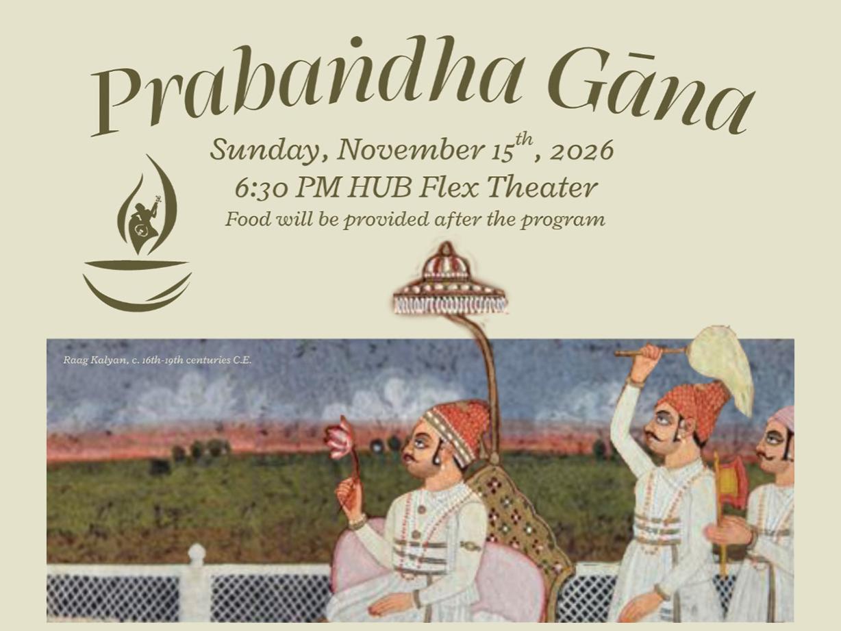 Penn State Society for Indian Music and Arts to present evening of Prabaṅdha Gāna