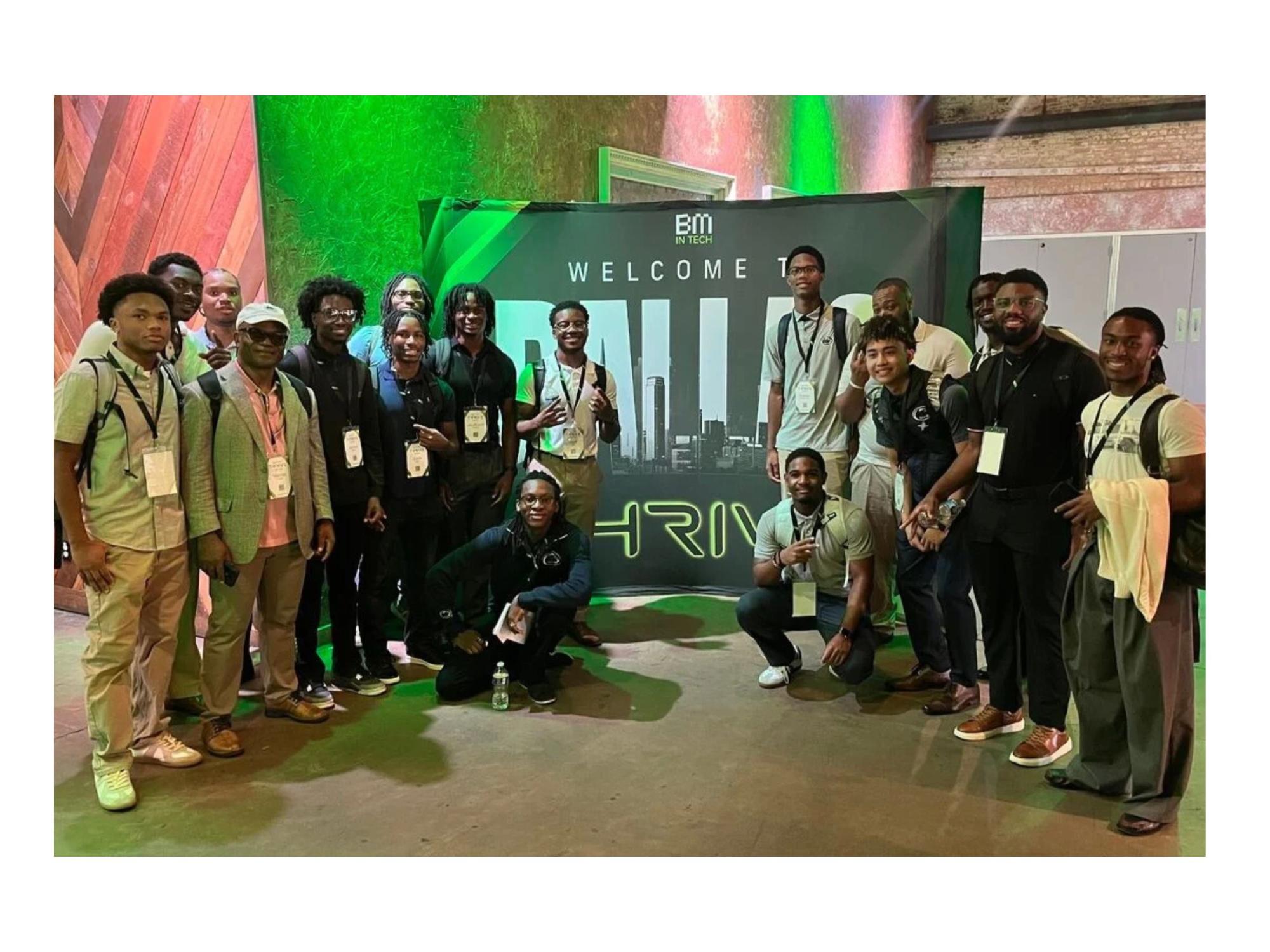 group of college students at BLK Men in Tech conference