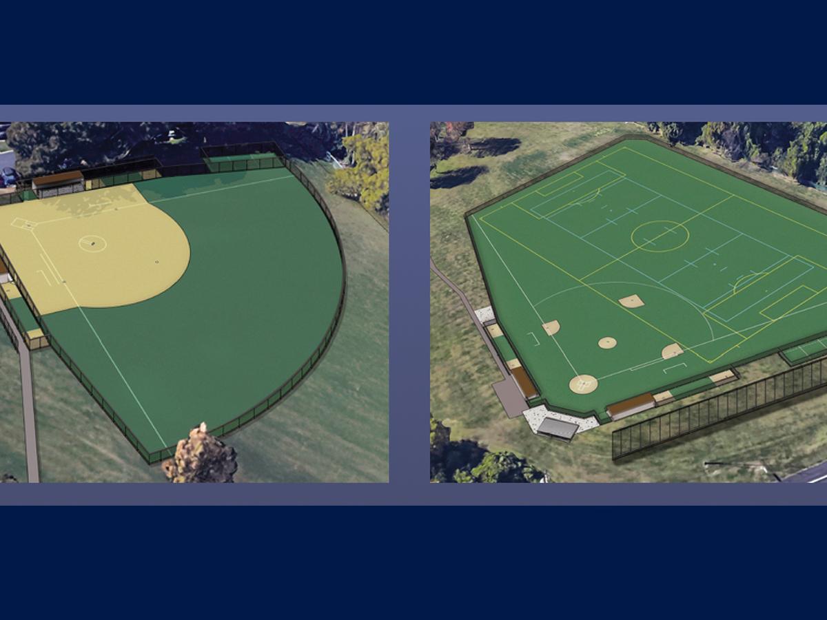 Renderings of Brandywine's softball and multi-sport turf field projects