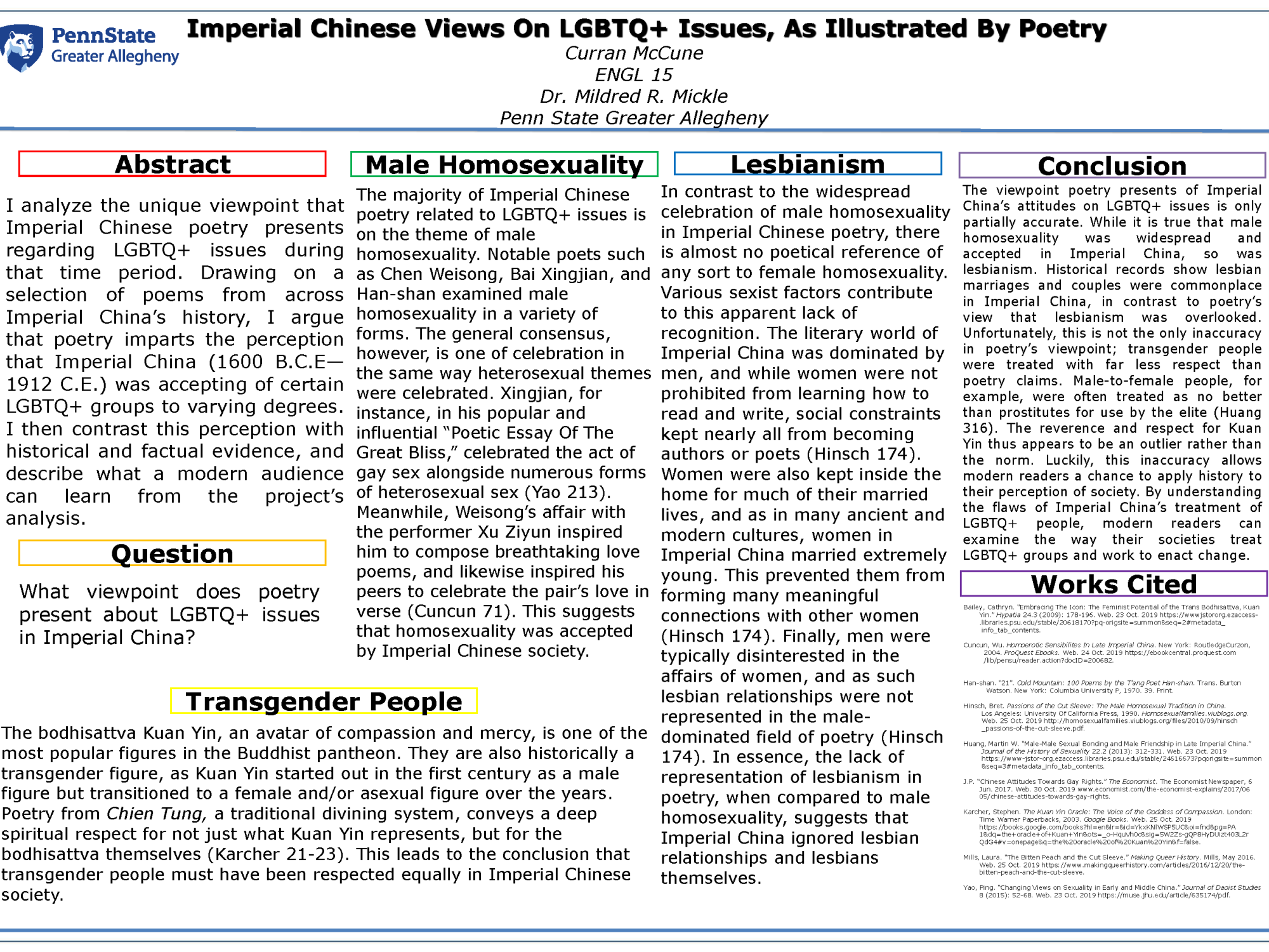 Research poster with 4 columns and 2 rows 