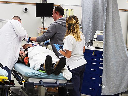 Nursing Students assist in trauma scenario