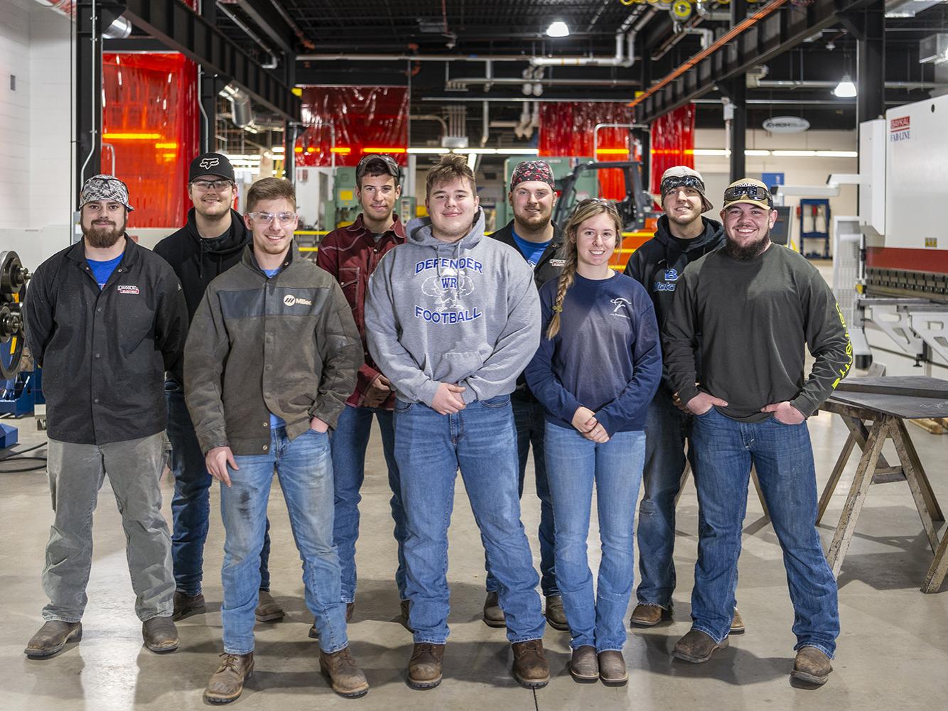 Students from the Pennsylvania College of Technology that assisted on the fabrication of the chapel framework.