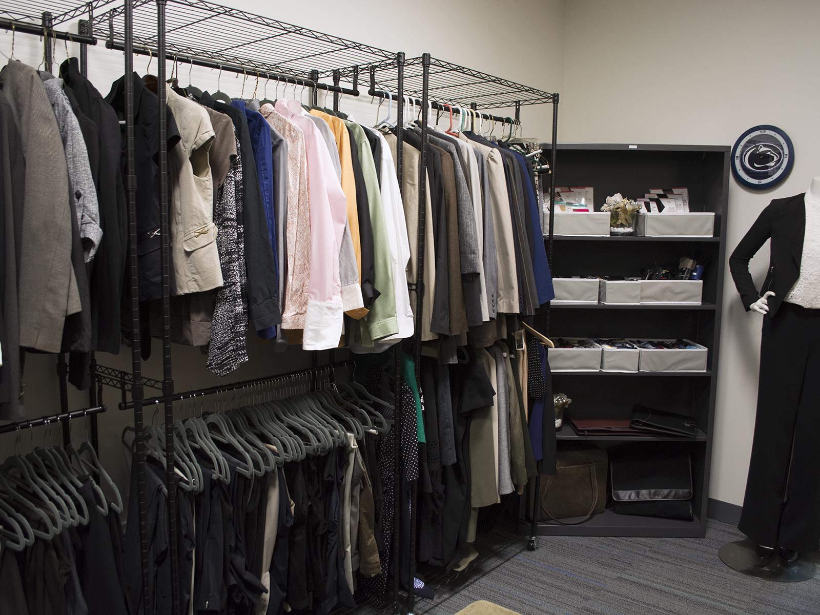 clothing racks in Career Closet