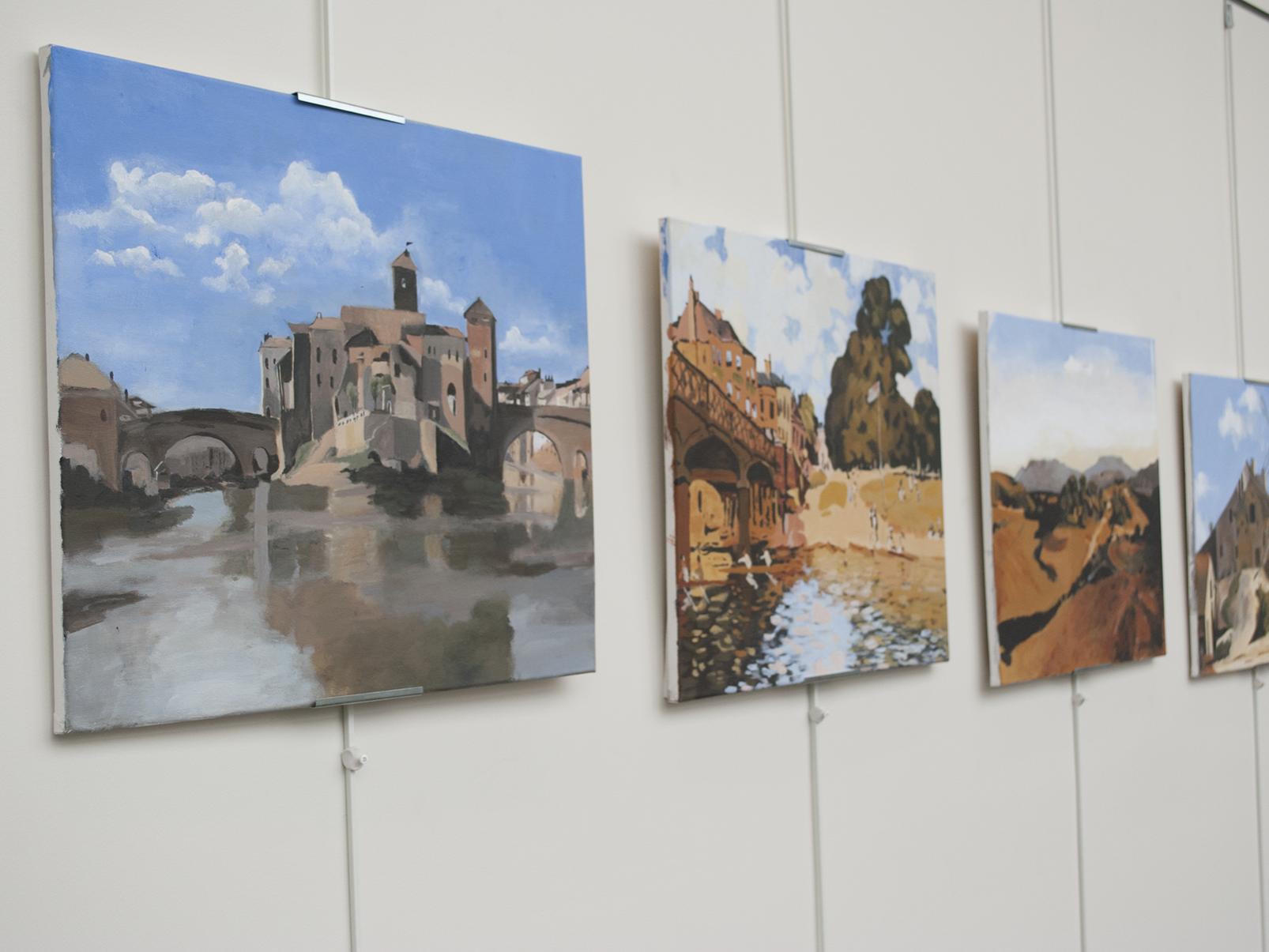 paintings on display
