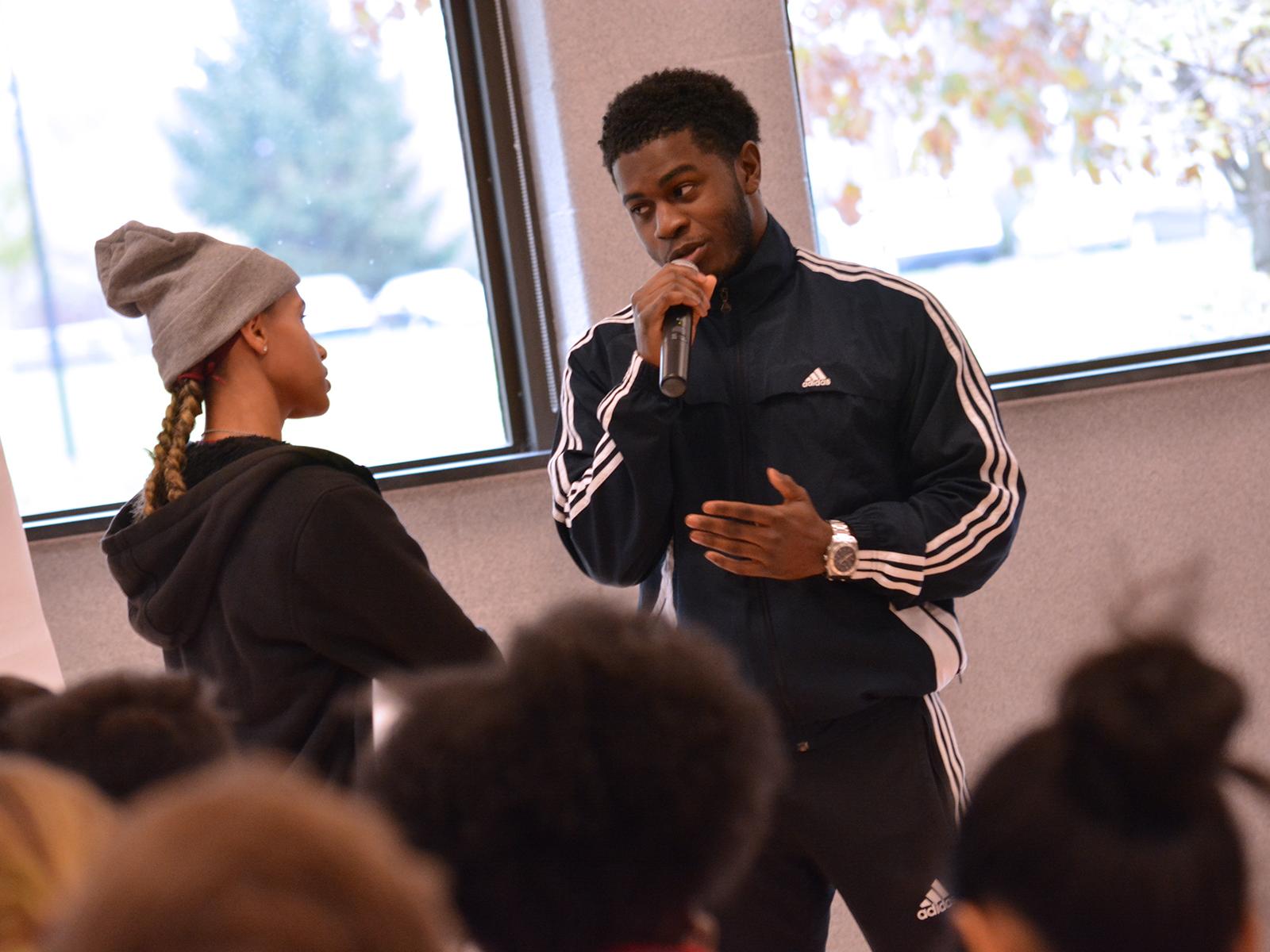 students debating