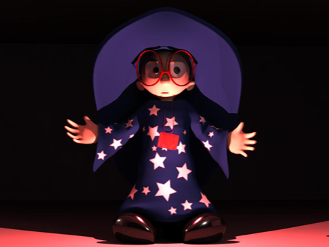 3-D figure of a wizard character