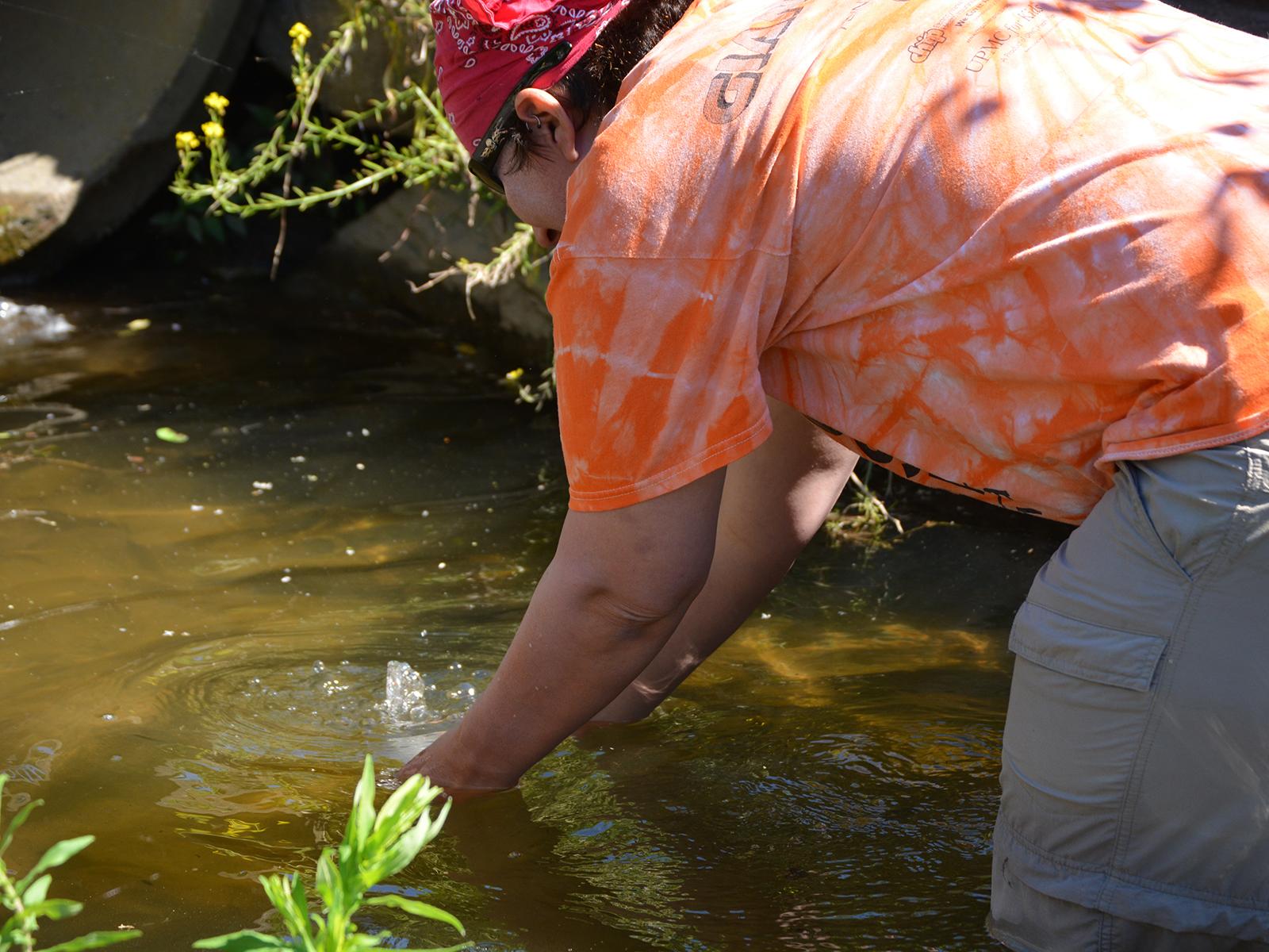 female in stream