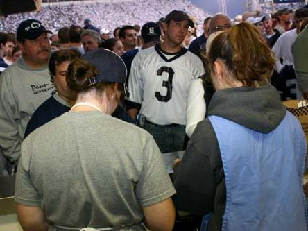 Line at concession stand