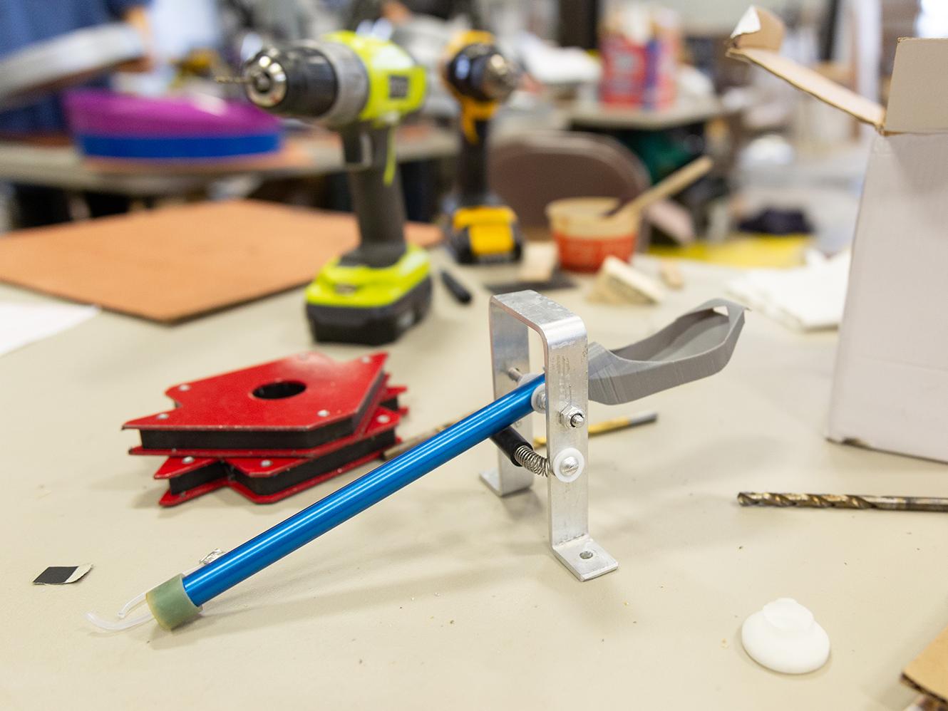  finished mallet with the 3D-printed cup designed by the Penn State Team affixed to the other end. 