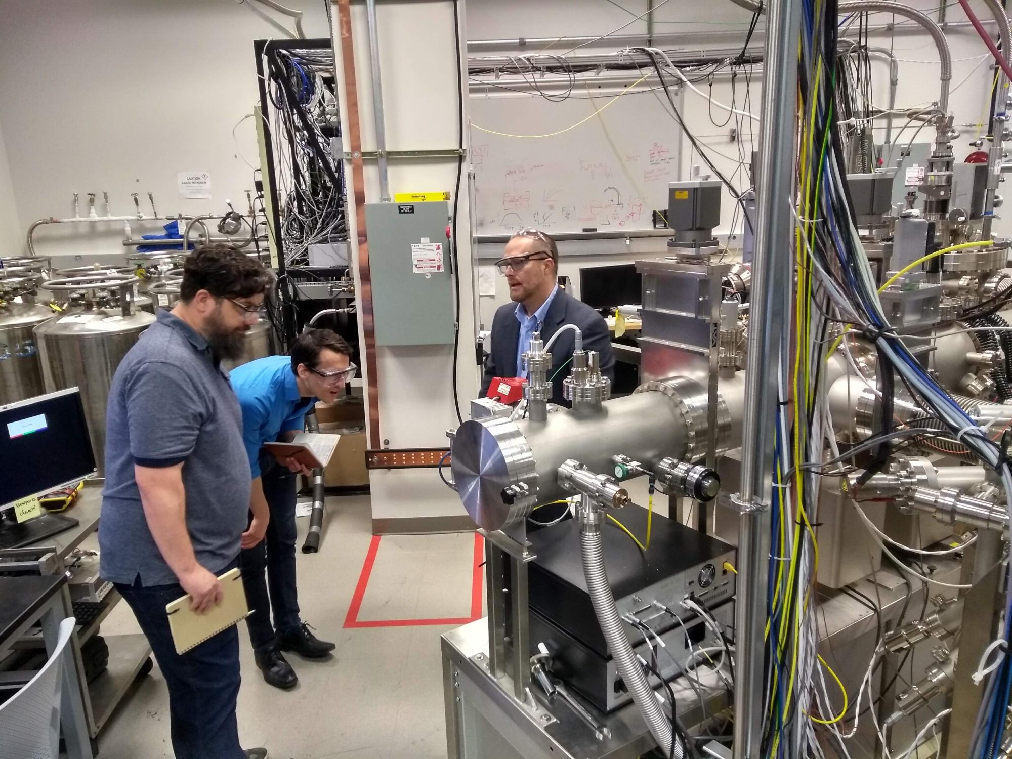 Artists in a lab in Millennium Science Complex