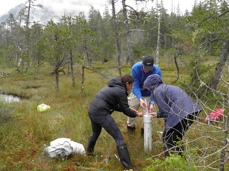 Students sample methane