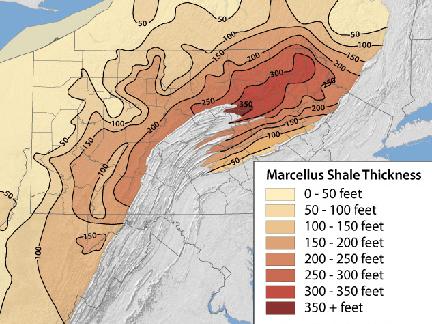 Pennsylvania Marcellus shale gas map